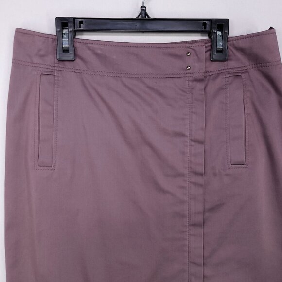 Hugo Boss Wrap Pencil Skirt Womens 6 Purple Pockets Professional Career - Picture 6 of 13